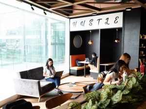 Working environment of a coworking space.