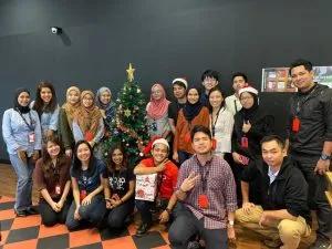 WORQ KL Gateway members in festive mood celebration.